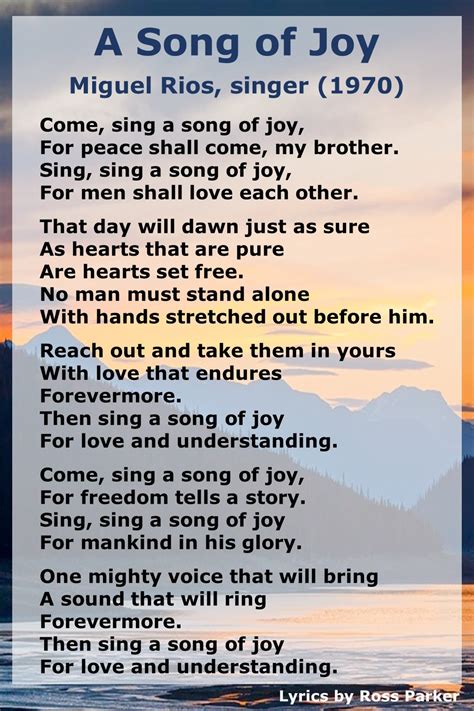 song of joy lyrics english